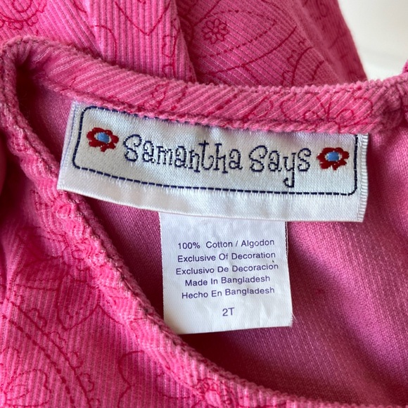 •Samantha Says• Pink Corduroy Floral Dress - Size 2T - Picture 2 of 7